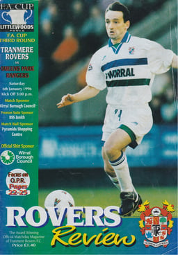 Tranmere Rovers v Queens Park Rangers Match Programme 1996-01-06